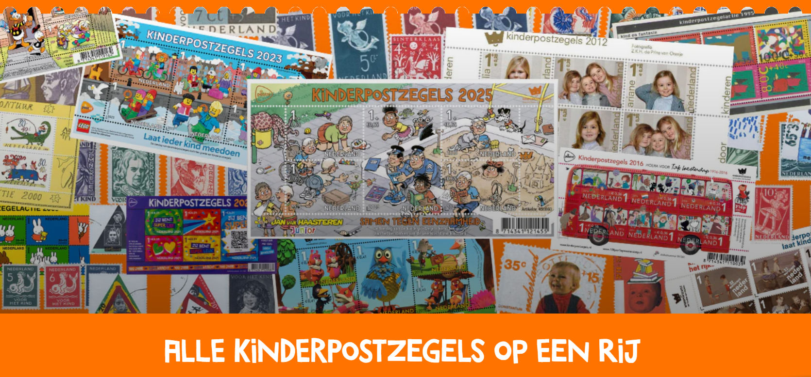 Alle Kinderpostzegels op een rij